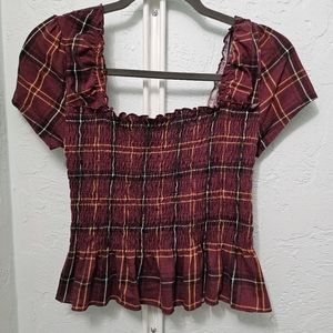 Short plaid top